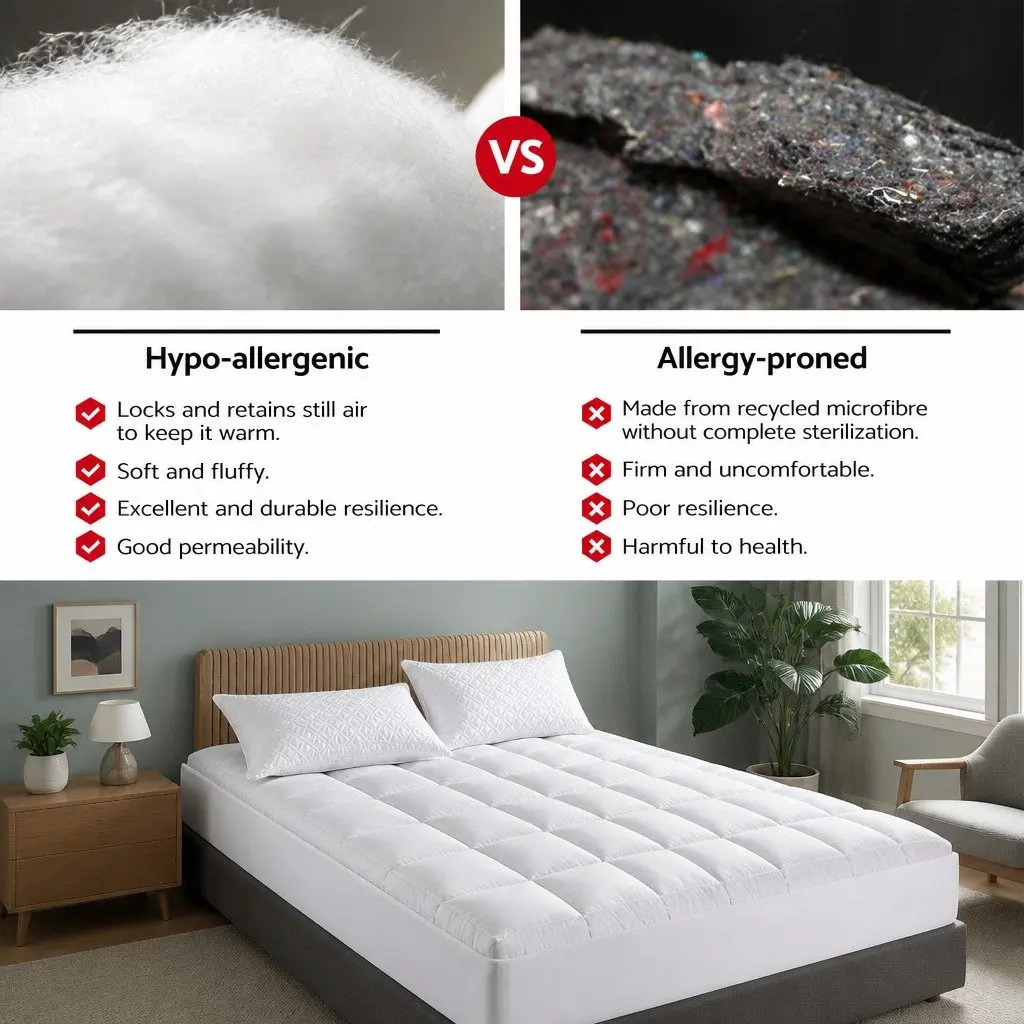 Pillowtop Mattress Topper Single Bed 5cm Thick Pad Microfibre Filling Elastic