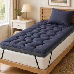 5cm Grey Pillowtop Mattress Topper for Single Beds