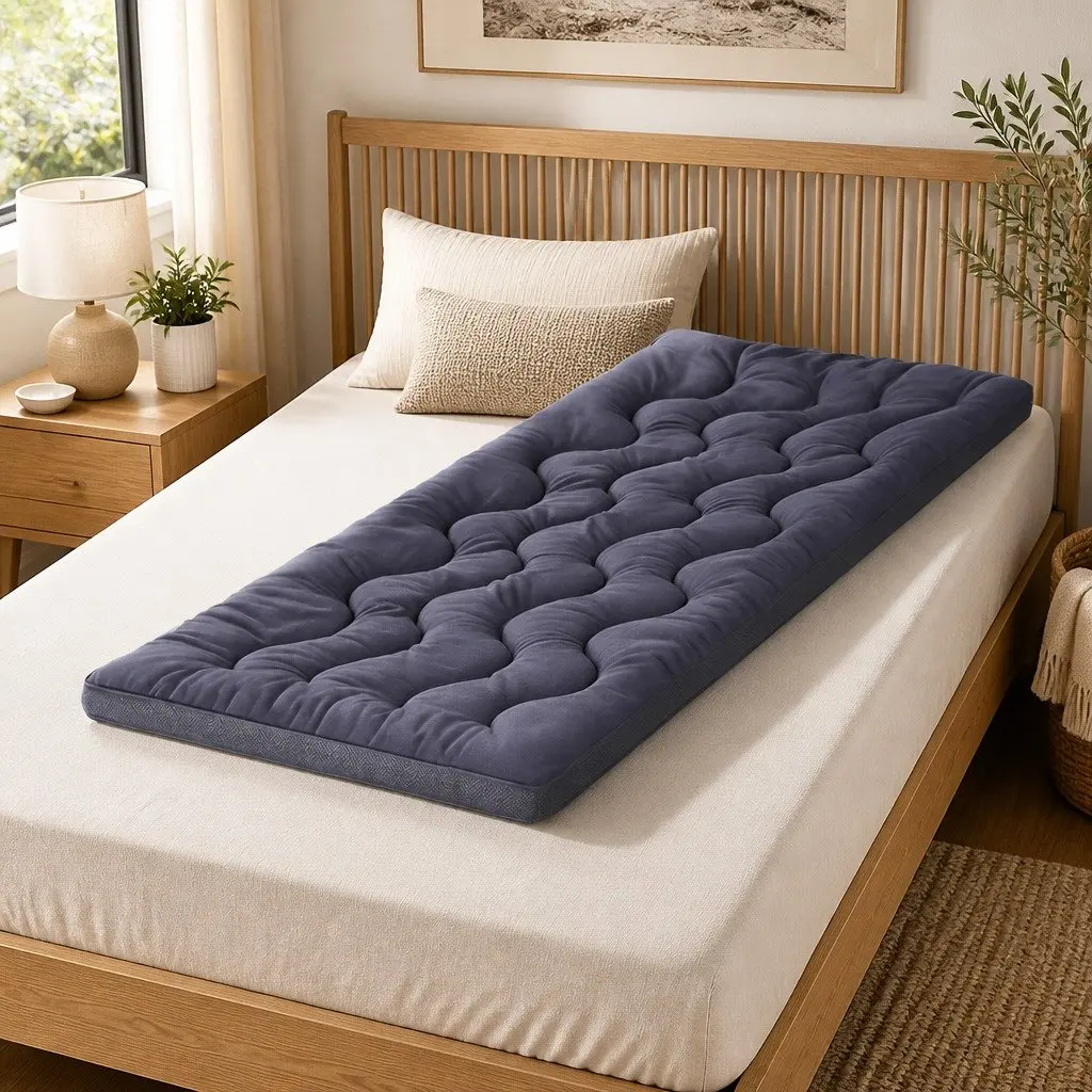 Mattress Topper Single Bed 5cm Breathable Washable Grey
