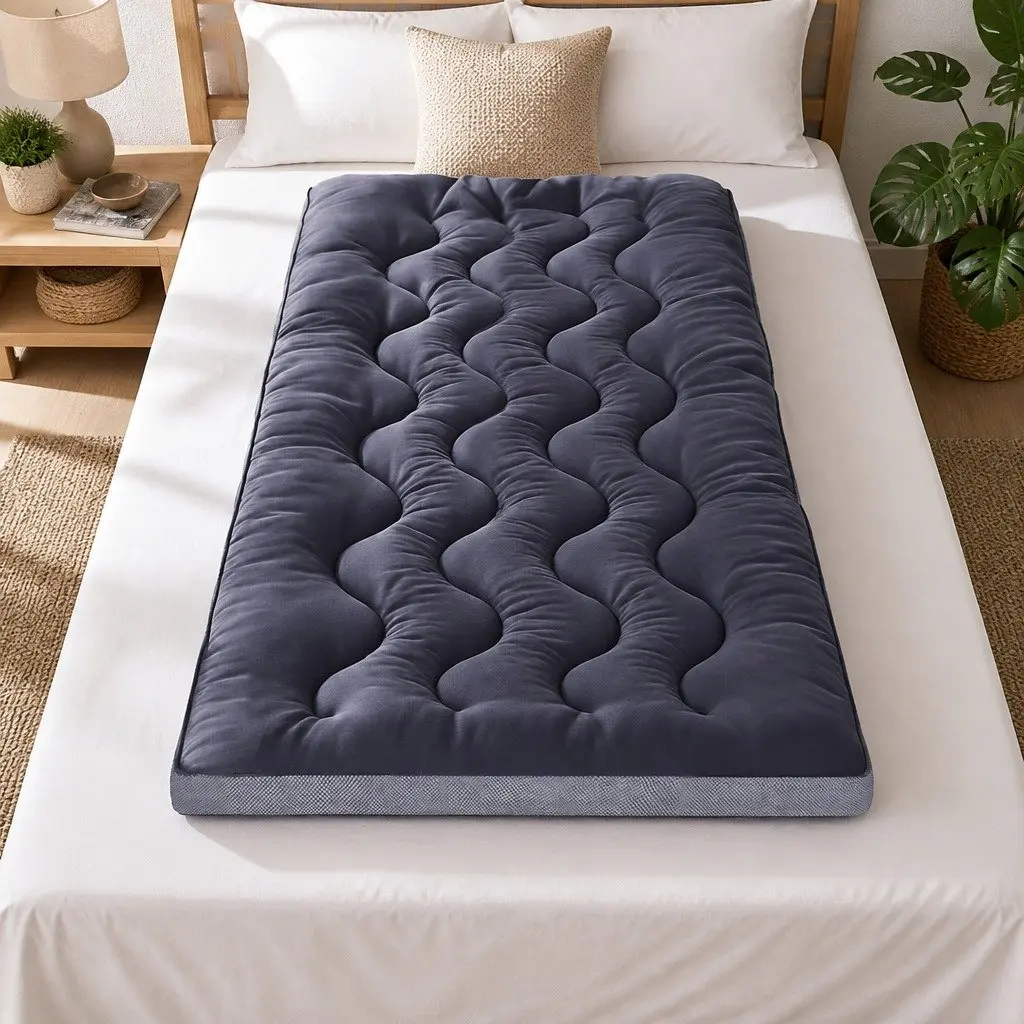 Mattress Topper Single Bed 5cm Breathable Washable Grey