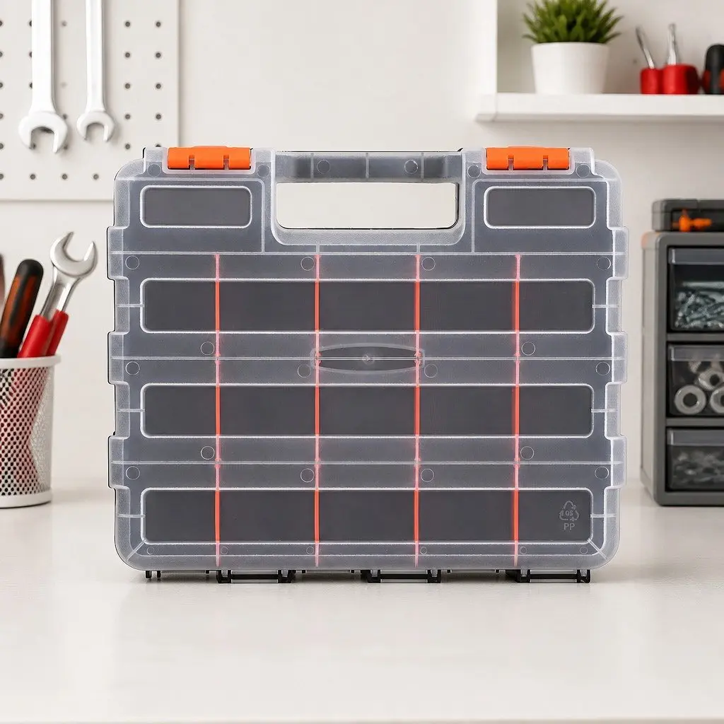 Double Sided Tool Box Organizer for Hardware 34 Compartment