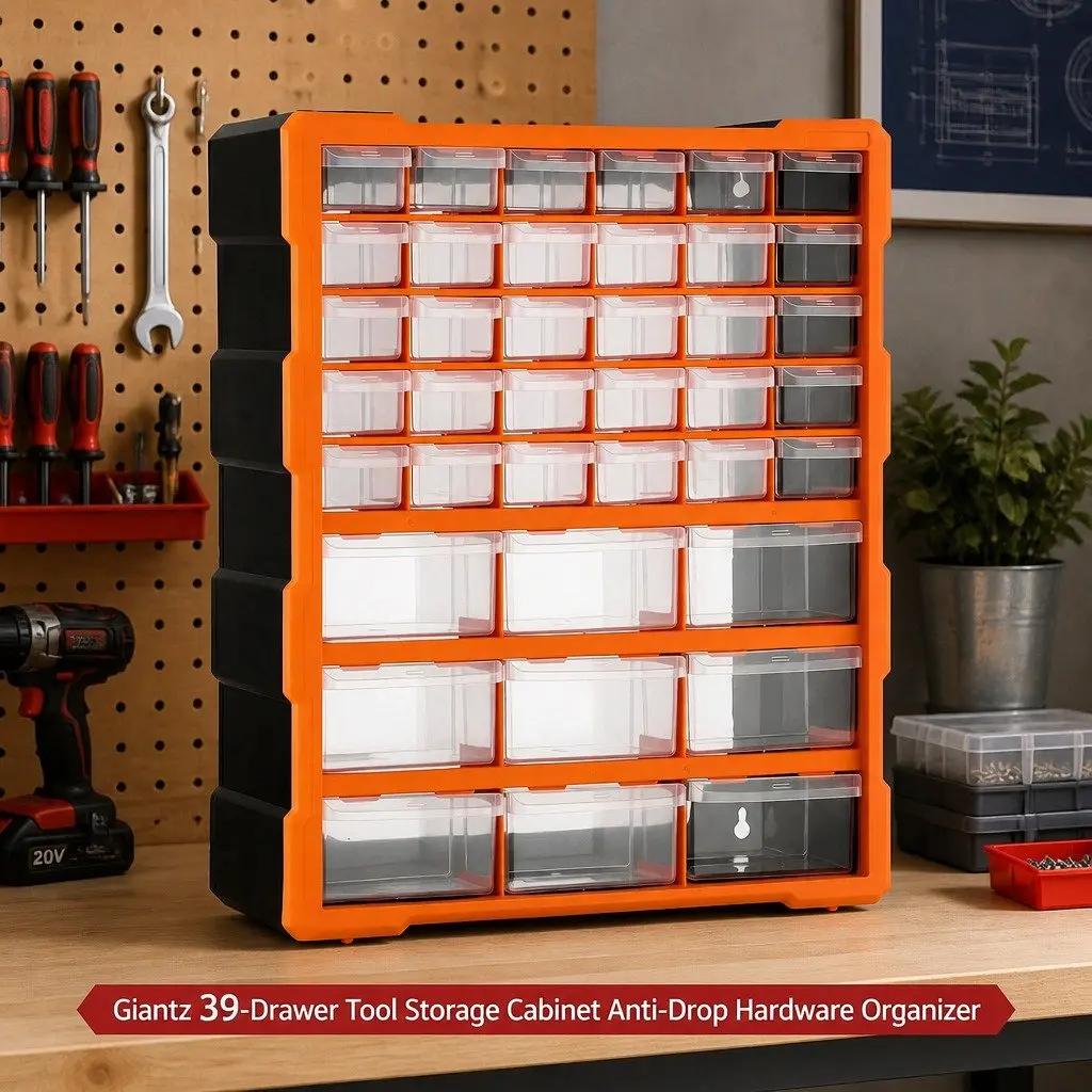 39-Drawer Tool Storage Cabinet Organizer for Garage Workshop Craft Studio 38 x 16 x 47.5 cm