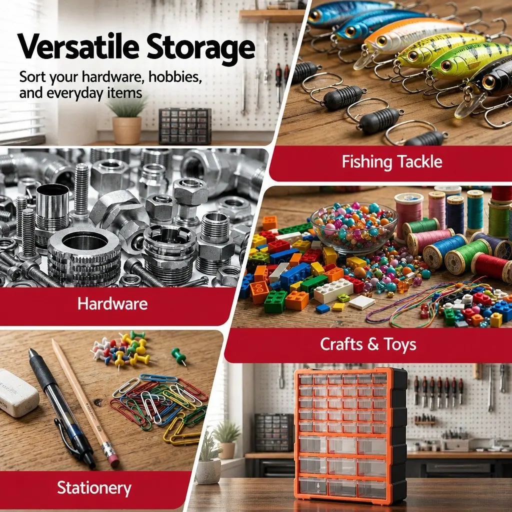 39-Drawer Tool Storage Cabinet Organizer for Garage Workshop Craft Studio 38 x 16 x 47.5 cm
