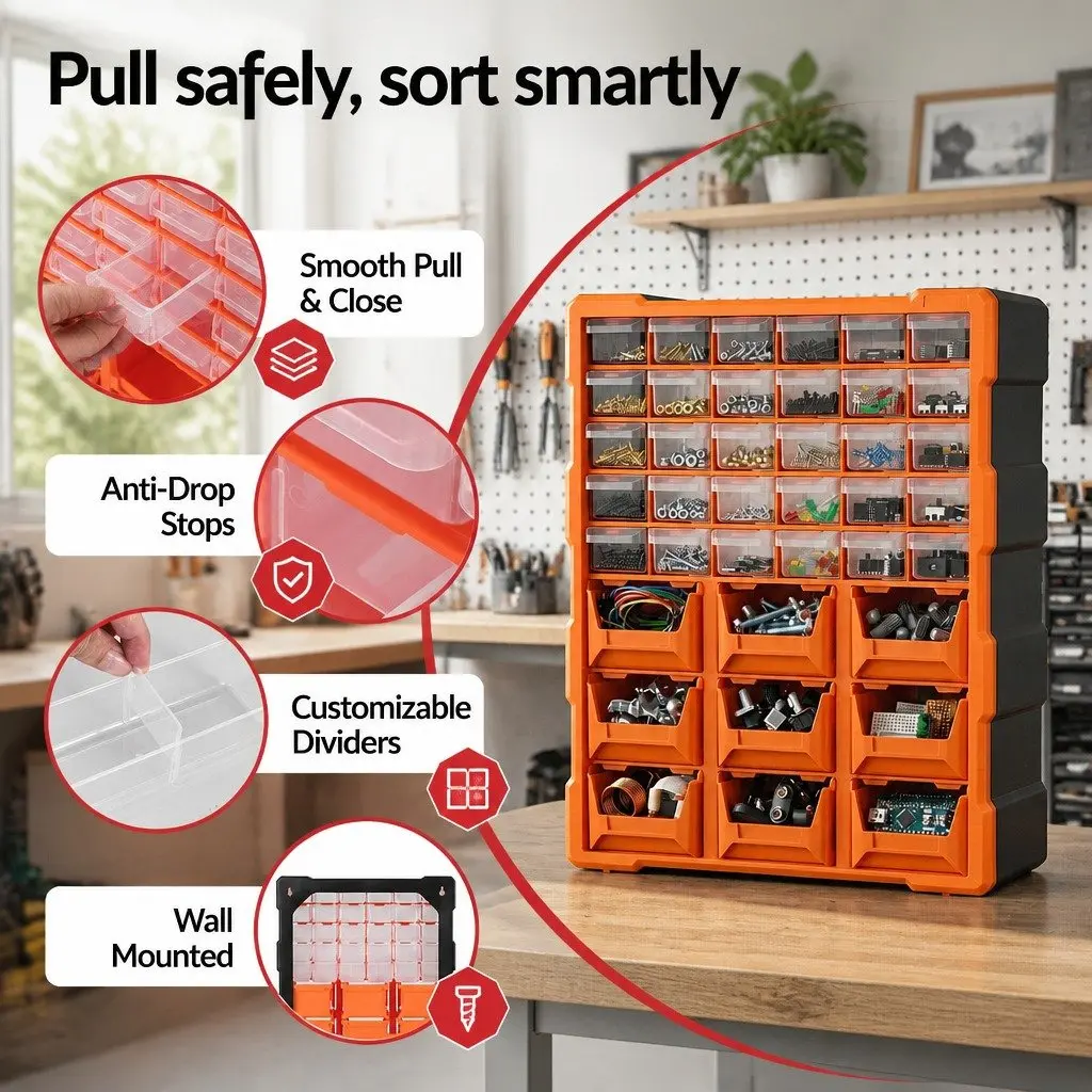 Tool Organizer Cabinet for Workshop Garage Hobby Space 39 Drawer Size