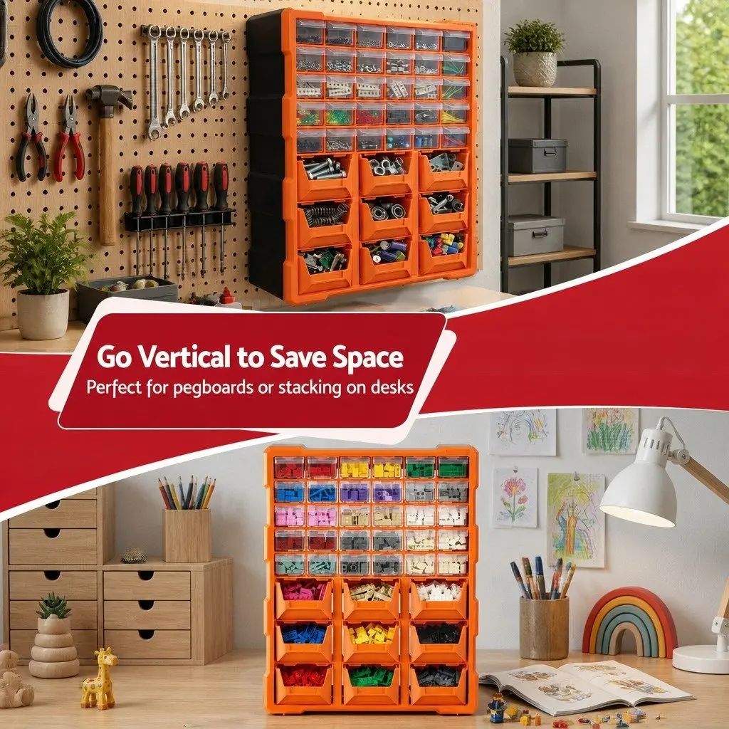 Tool Organizer Cabinet for Workshop Garage Hobby Space 39 Drawer Size