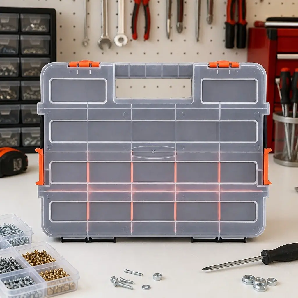 Tool Box Organizer for Small Parts Storage 3 Pack 17 Compartments Each