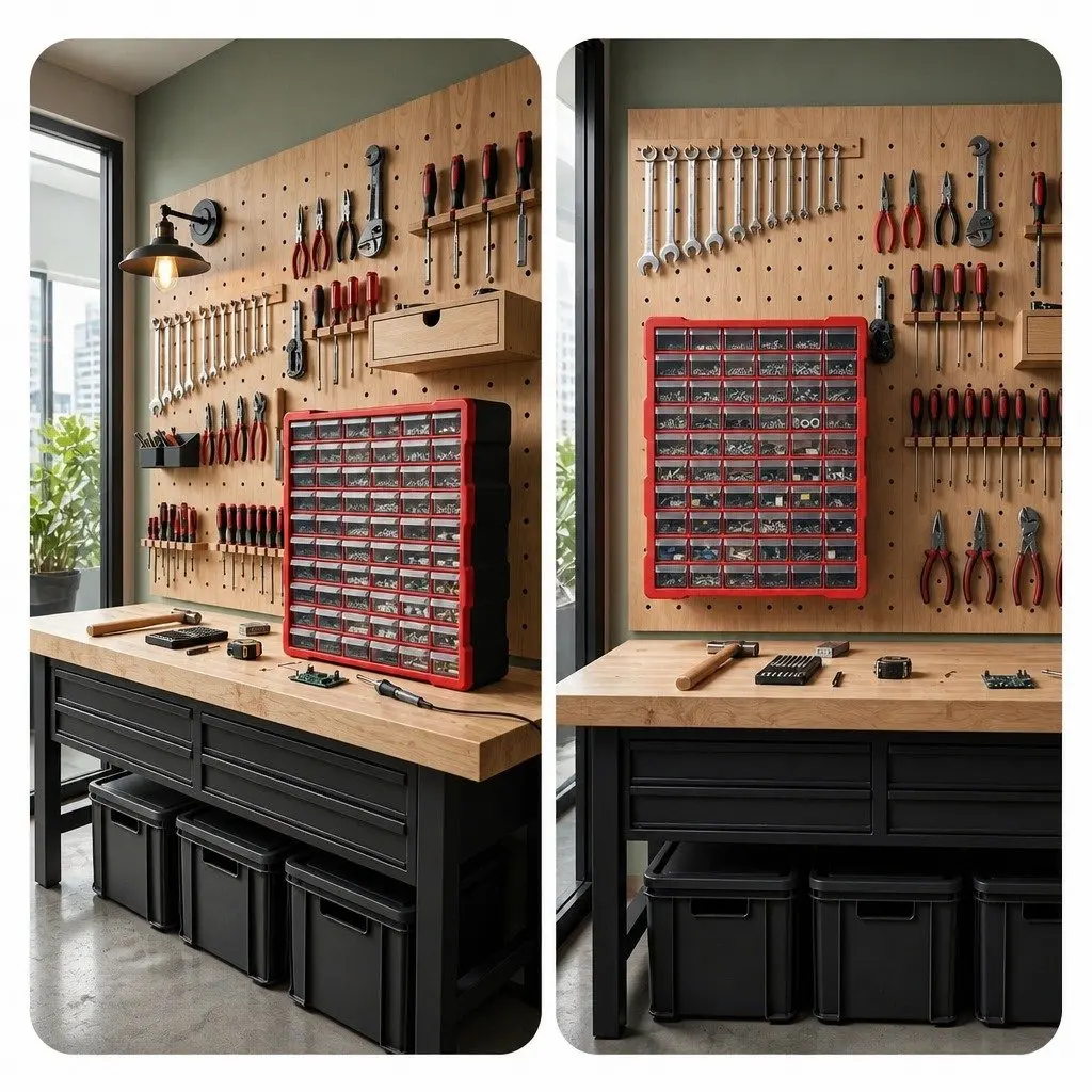 60-Drawer Tool Storage Cabinet Wall-Mount Stackable Organizer for Small Parts and Fasteners 38 x 16 x 47.5 cm