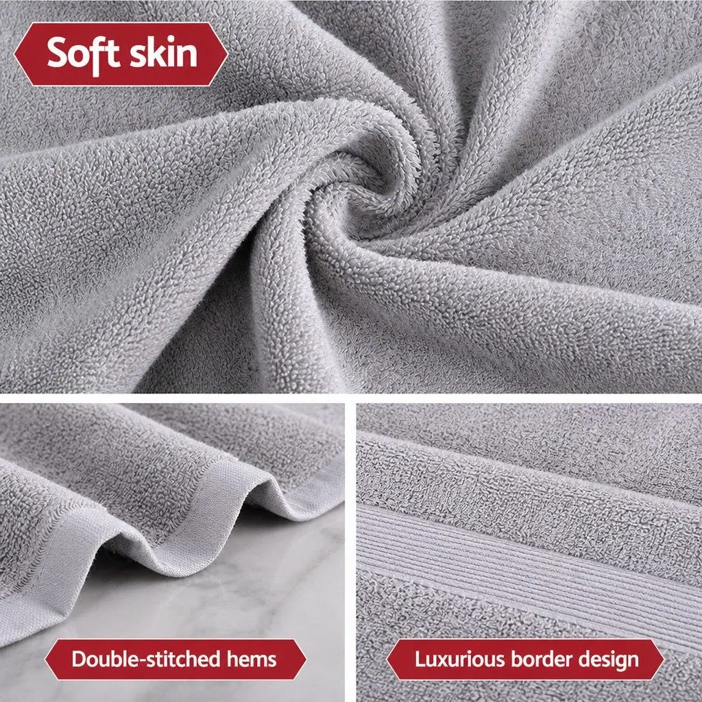 2 Pack Extra Large Cotton Bath Sheets Grey 180cm x 90cm