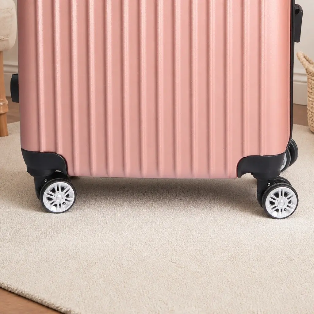 24 Inch Luggage Suitcase Hard Shell Travel Trolley for Airport Use Rose Gold