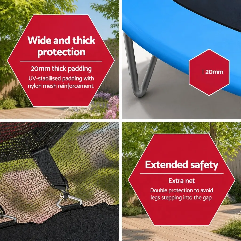 12FT Trampoline for Kids Backyard Bouncing Round with Safety Net Enclosure and Ladder