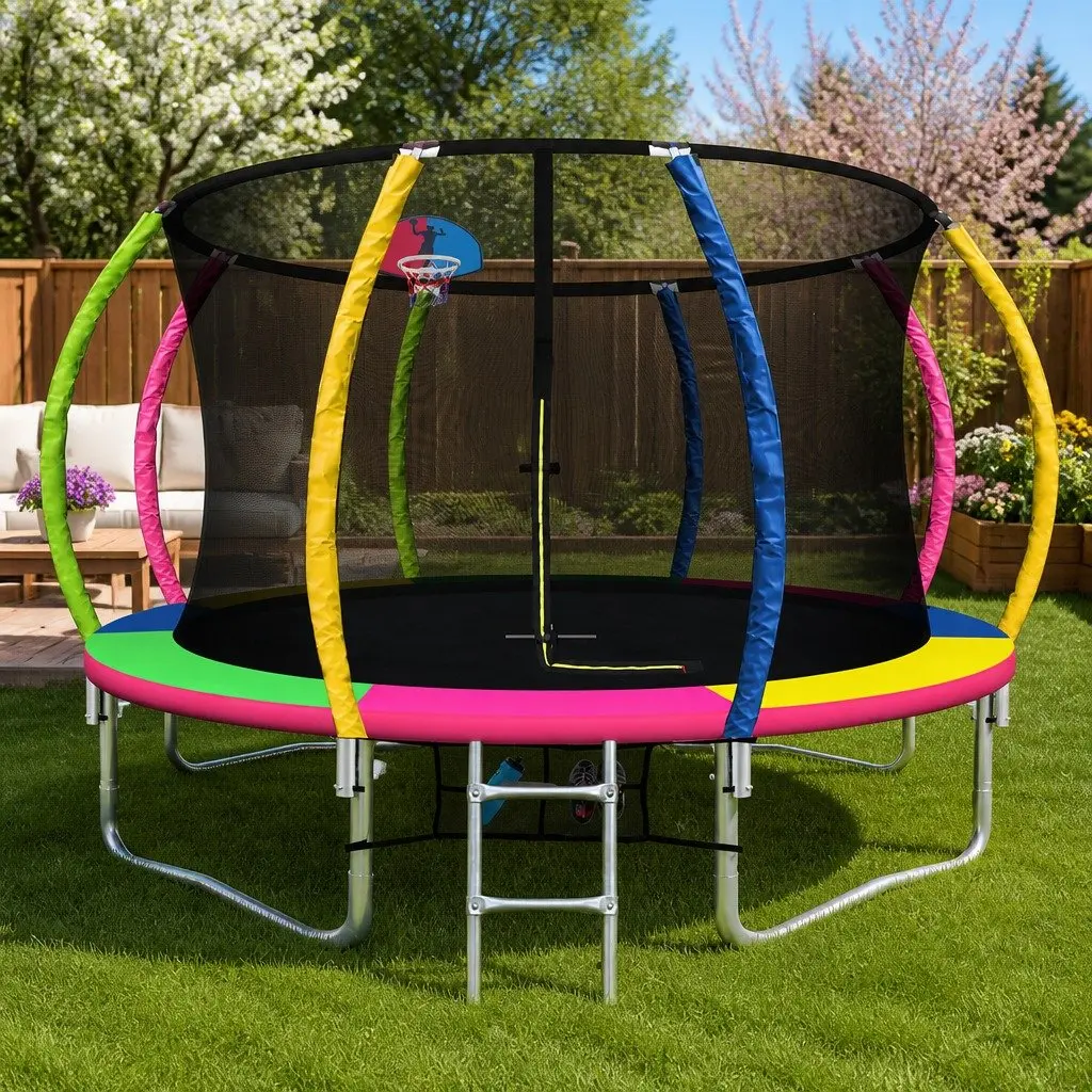 12ft Trampoline with Safety Netting and Hoop