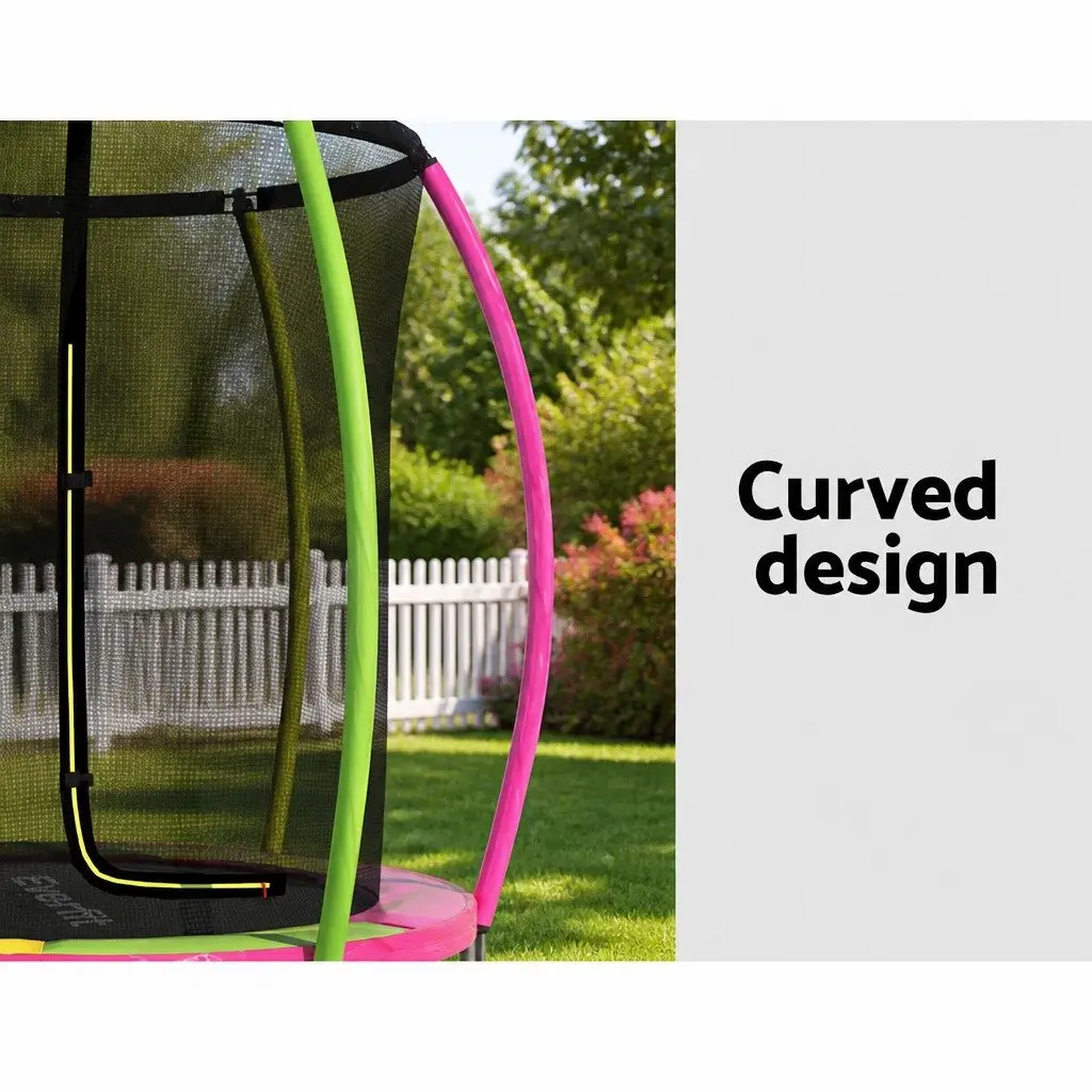 6ft Round Trampoline for Kids Outdoor Play with Safety Net and Foam Posts