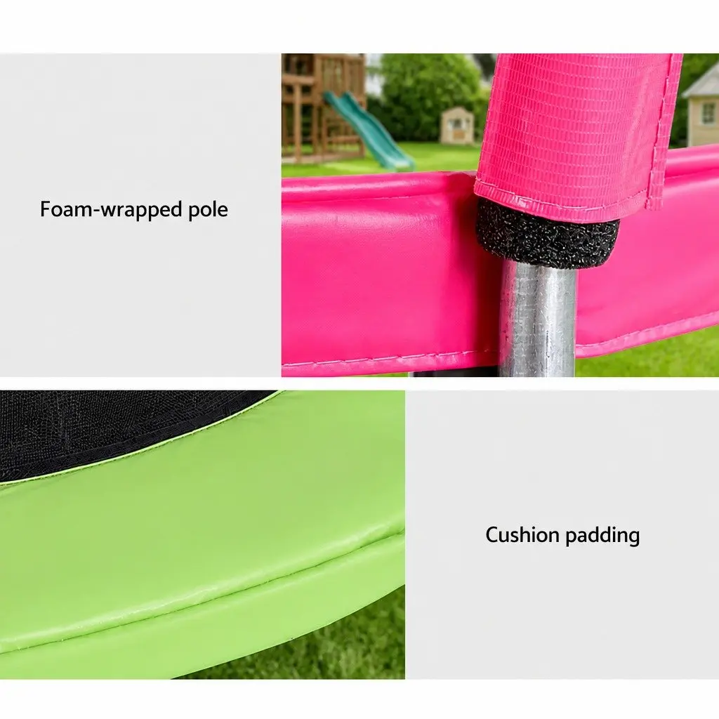 6ft Round Trampoline for Kids Outdoor Play with Safety Net and Foam Posts