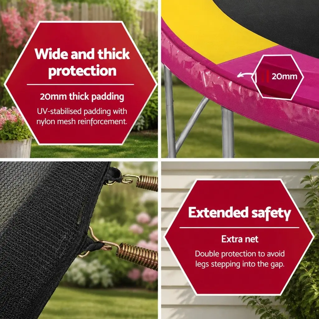 8FT Kids Trampoline for Outdoor Use with Safety Enclosure Net and Ladder