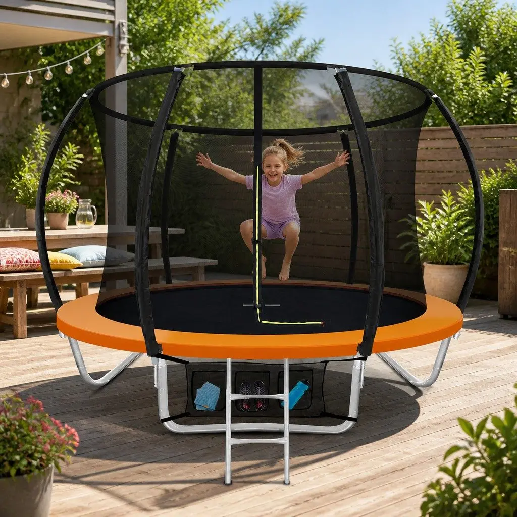 8FT Kids Trampoline with Enclosure