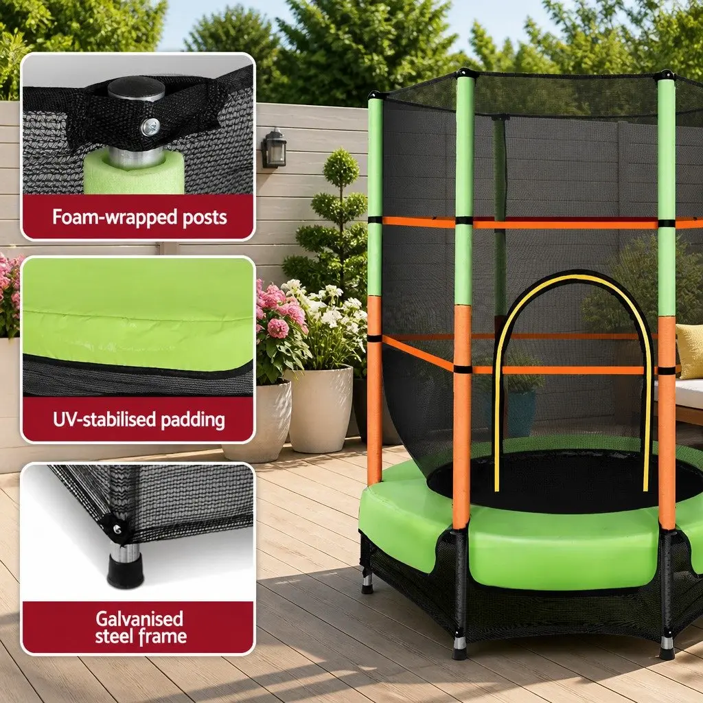 Kids Trampoline 4.5FT Mini Rebounder for Outdoor Use with Safety Net Enclosure