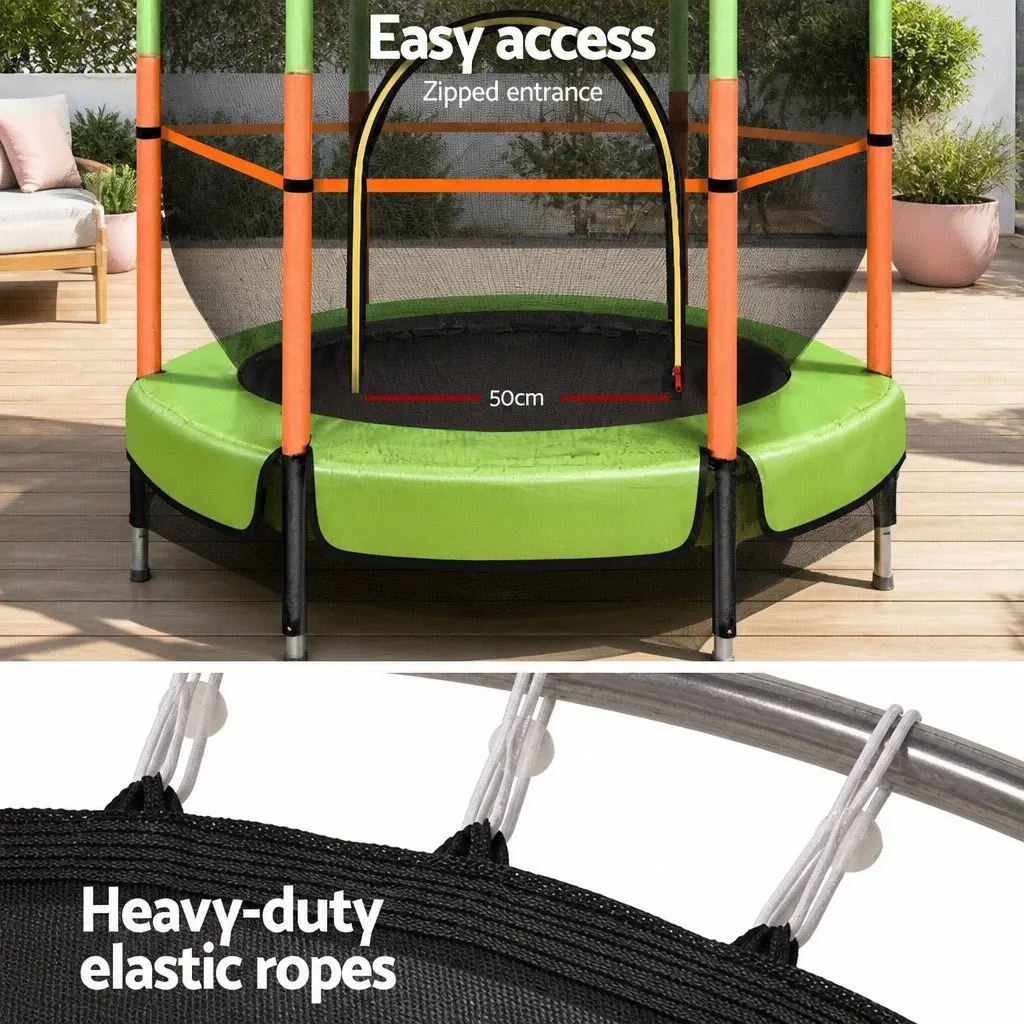 Kids Trampoline 4.5FT Mini Rebounder for Outdoor Use with Safety Net Enclosure
