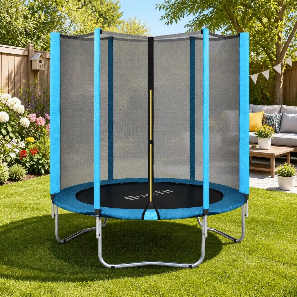 Kids Trampoline 6FT Round Jumping Mat Safety Net Enclosed Backyard Play