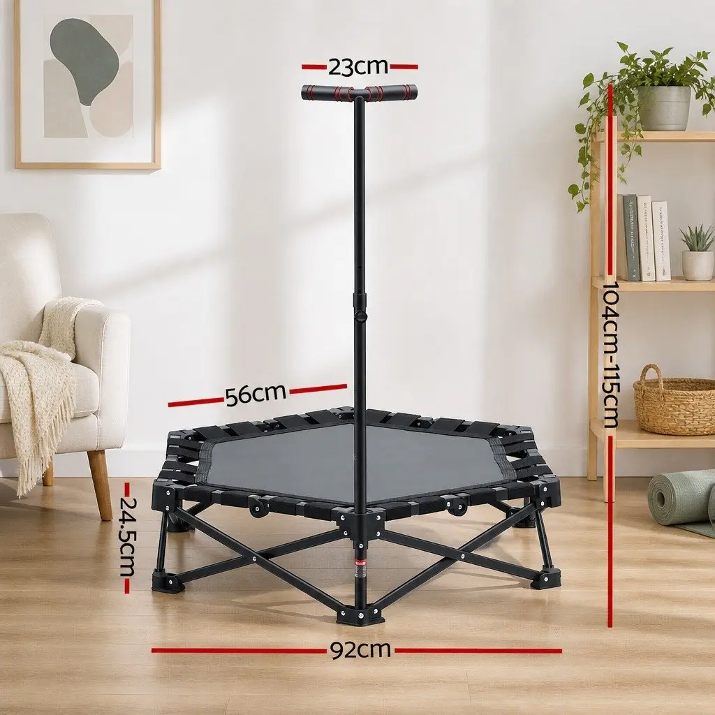 Fitness Trampoline Indoor 42 Inch Foldable with Adjustable Handrail