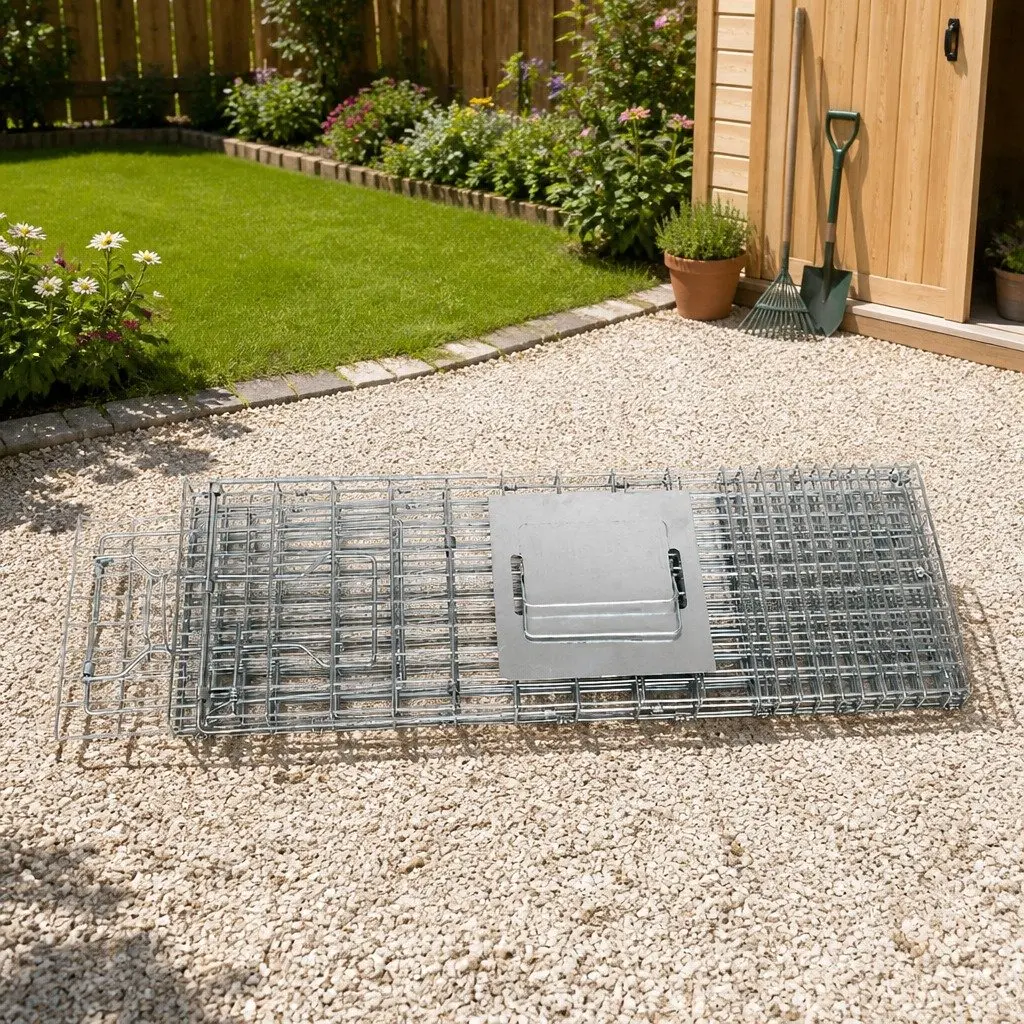Large Humane Animal Trap Cage for Pest Control 66x23cm