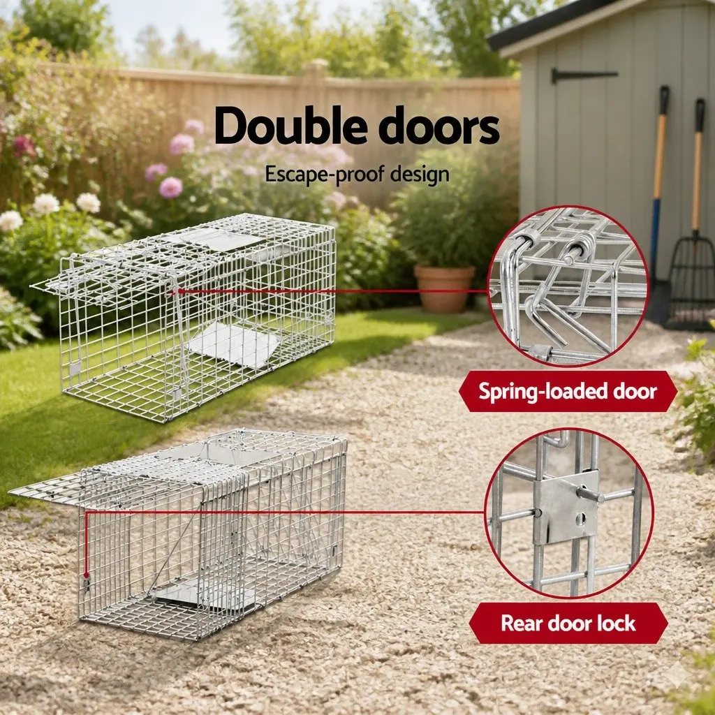 Large Humane Animal Trap Cage for Pest Control 66x23cm