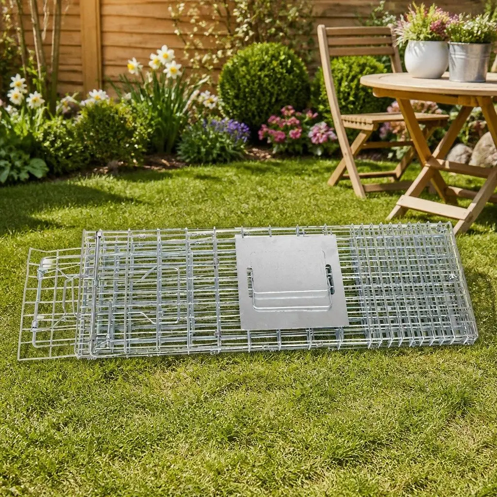 Animal Trap Cage 94x34cm Humane Possum Pest Control Collapsible Spring Loaded