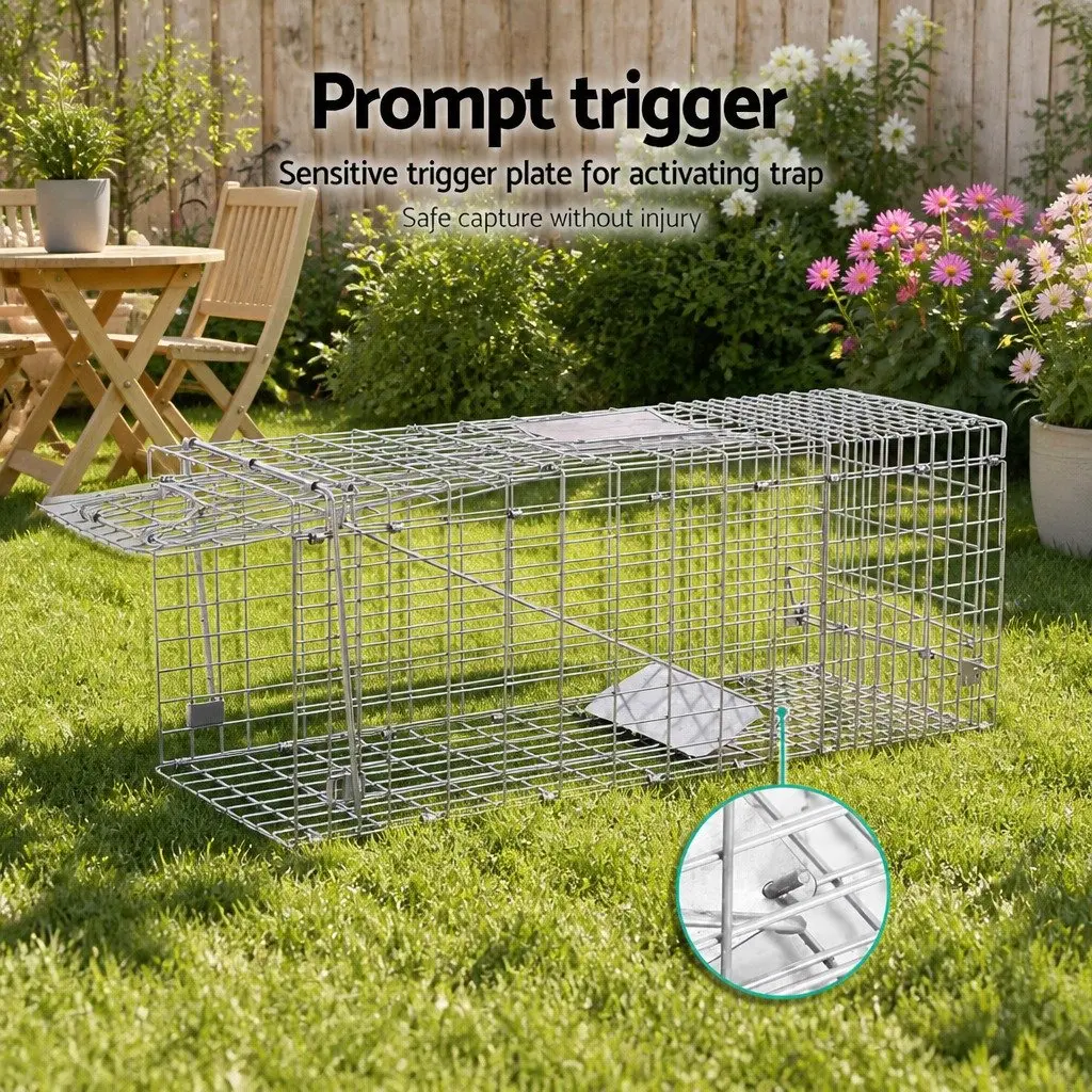 Animal Trap Cage 94x34cm Humane Possum Pest Control Collapsible Spring Loaded