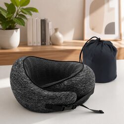 Travel Neck Pillow Memory Foam Ergonomic Support for Airplane Car Train Office