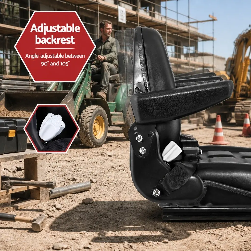 Universal Suspension Seat for Heavy Machinery Operators Adjustable Size