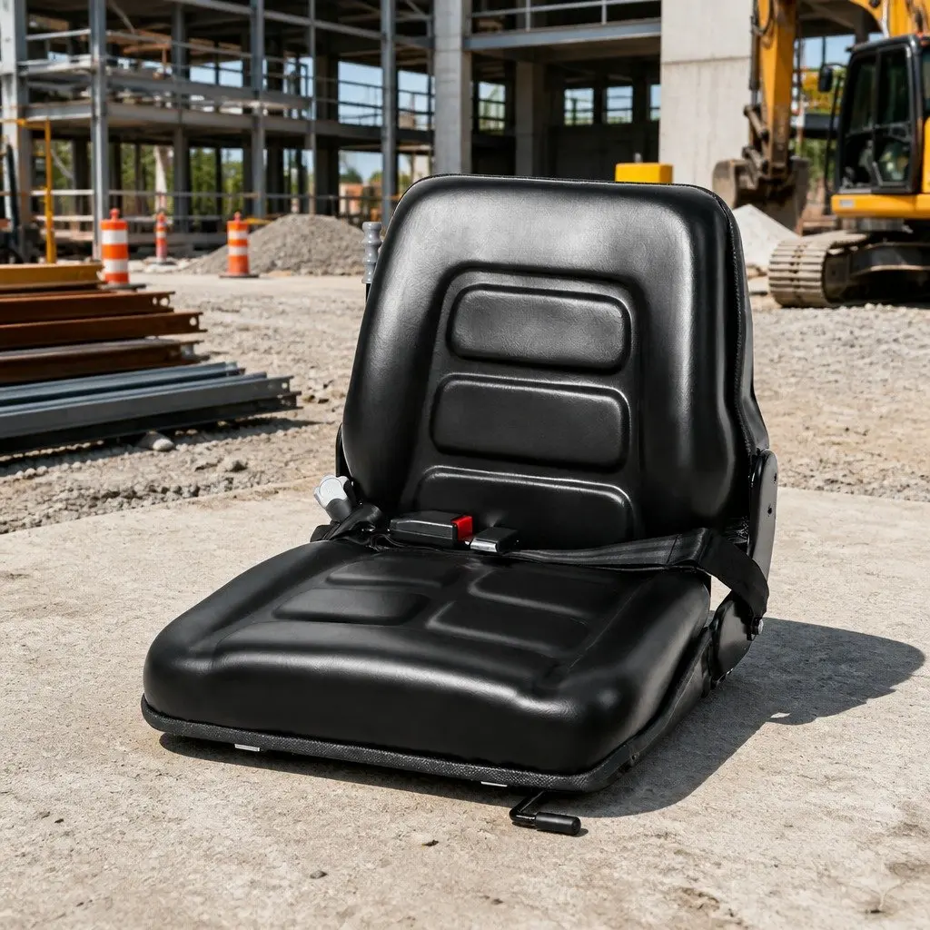 Universal Tractor Seat Forklift Excavator Heavy Machinery Equipment Black PU