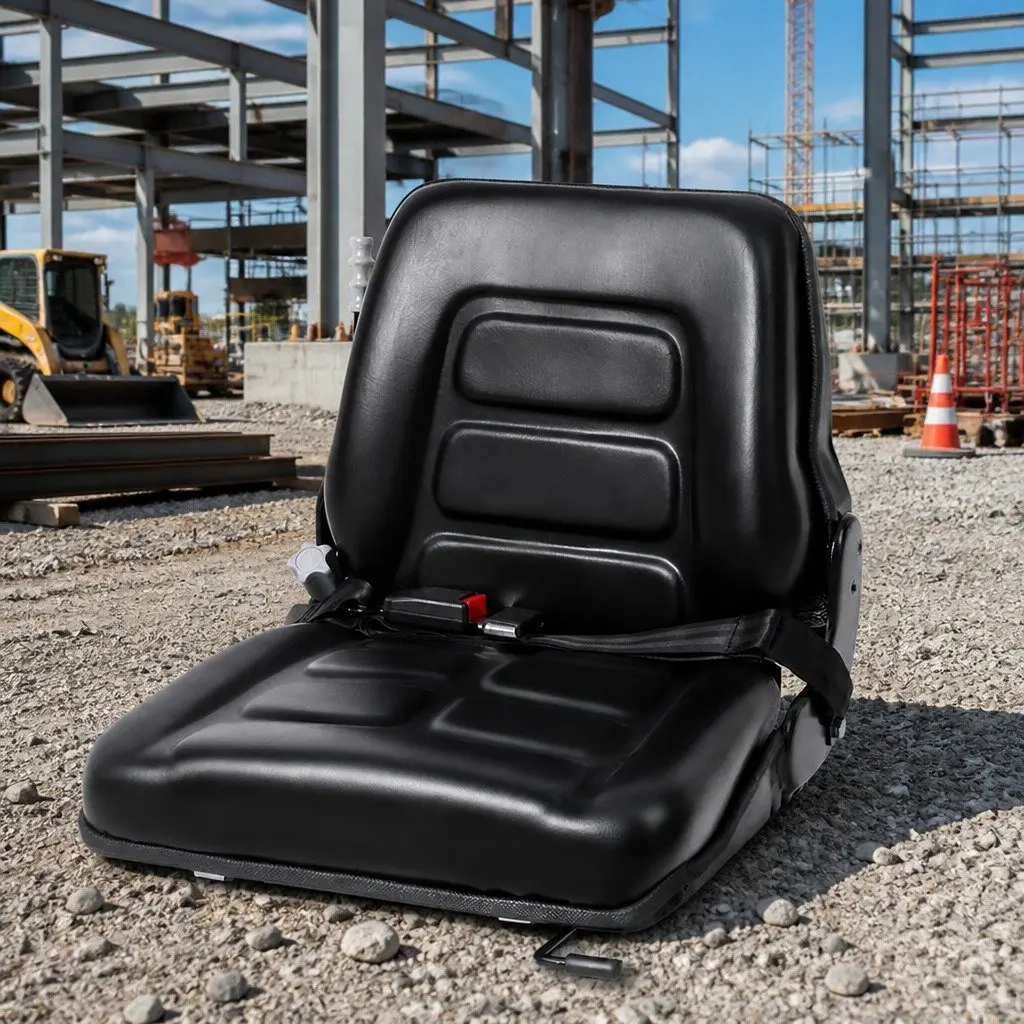 Universal Tractor Seat Forklift Excavator Heavy Machinery Equipment Black PU