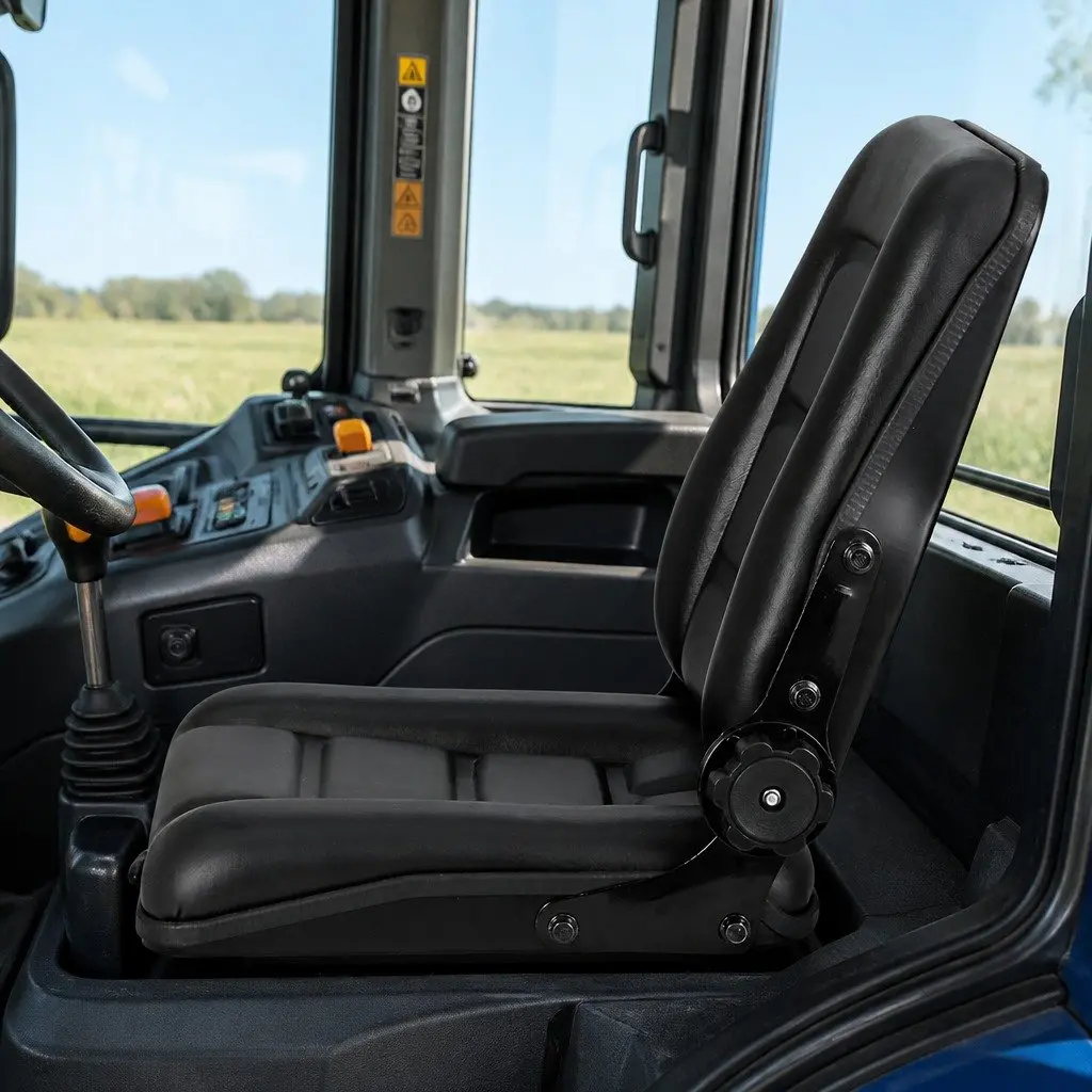 Universal Tractor Seat Forklift Excavator Adjustable Padded Chair Black