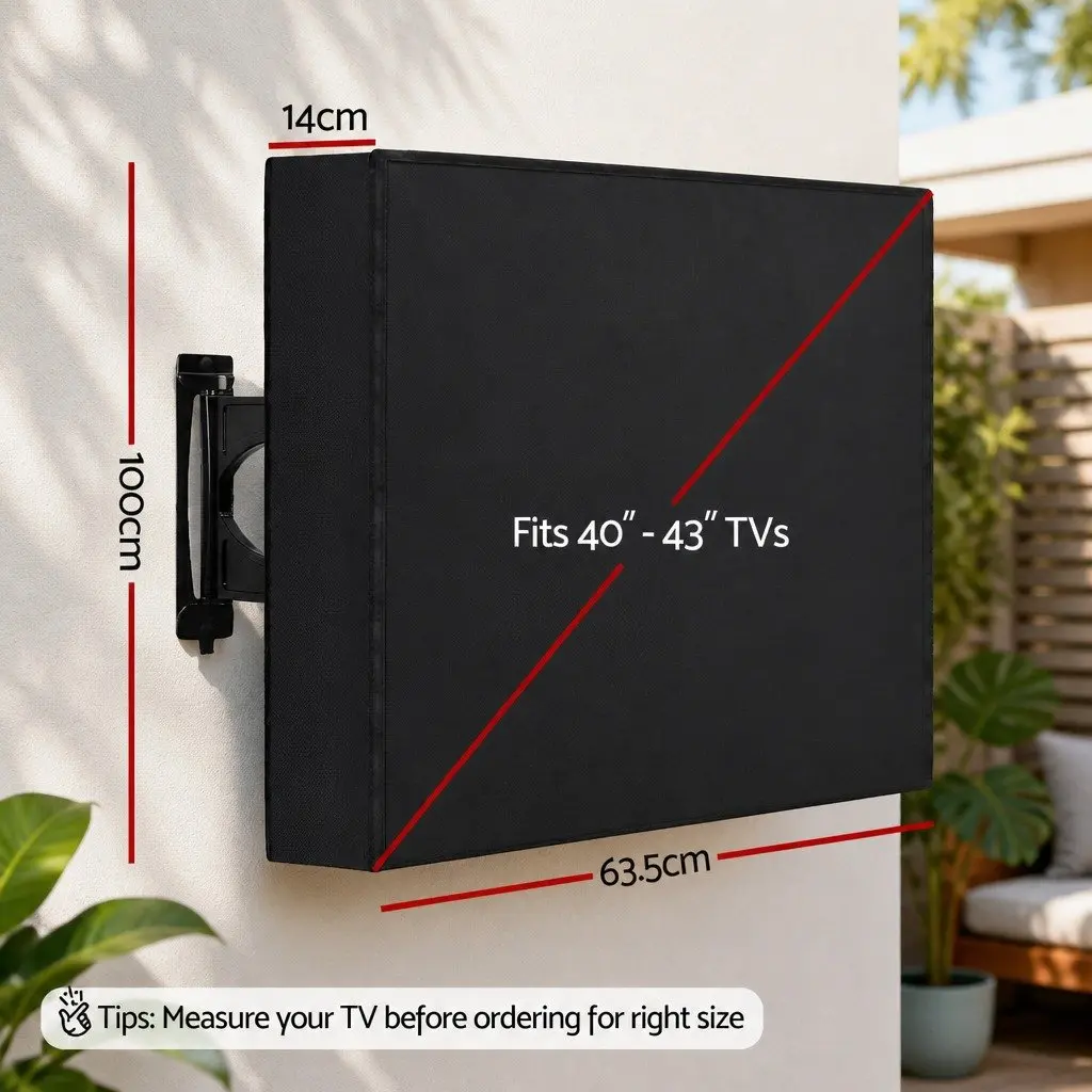 TV Cover Outdoor Use 40-43 Inch Waterproof Black