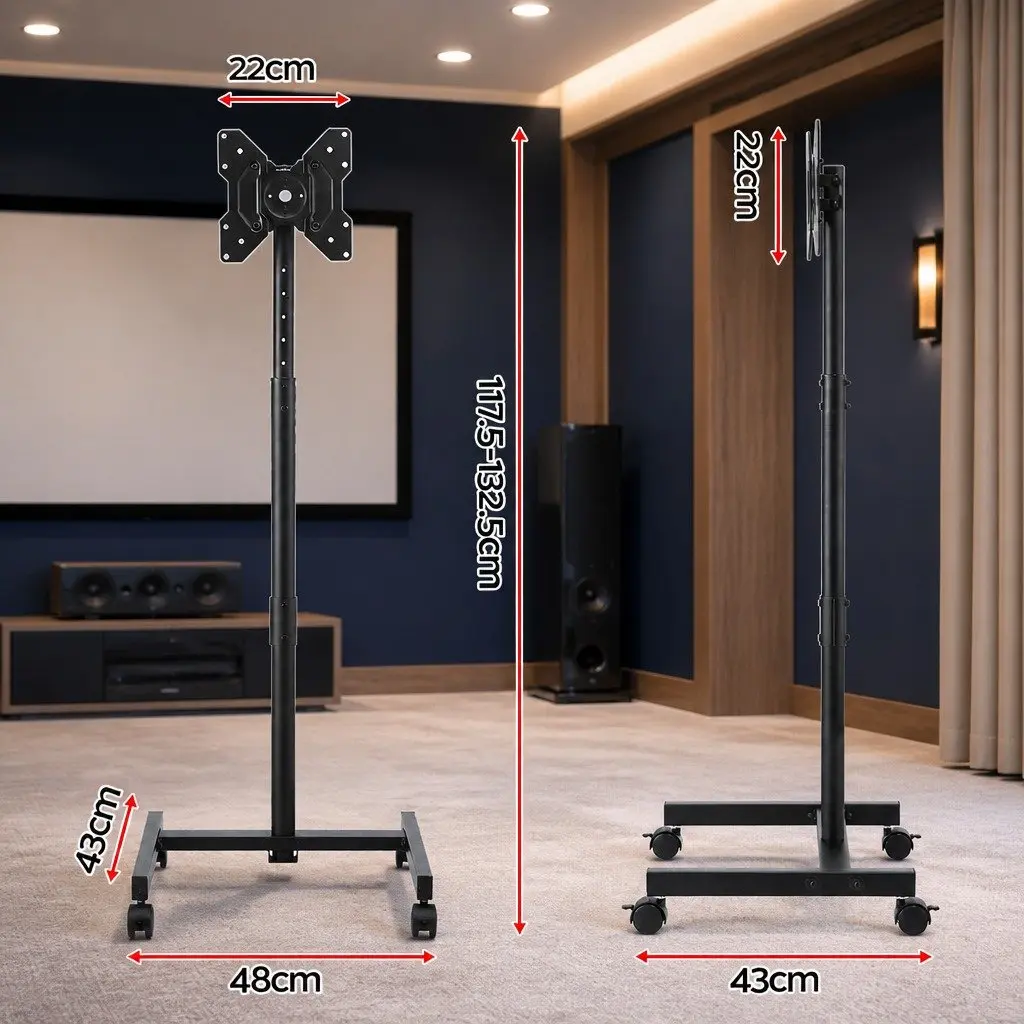 Adjustable Mobile TV Stand for 13-50 Inch Displays