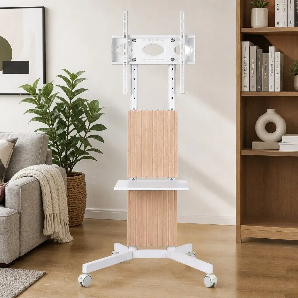 Mobile TV Floor Stand for 32-65 Inch Mount Bracket Universal Adjustable Height
