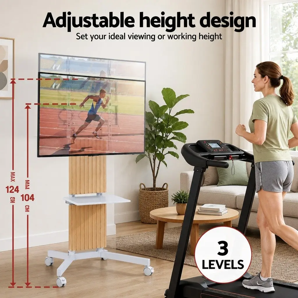 Mobile TV Floor Stand for 32-65 Inch Mount Bracket Universal Adjustable Height