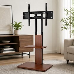 TV Stand 32-70 Inch Swivel Height Adjustable Wooden Base Entertainment Centre