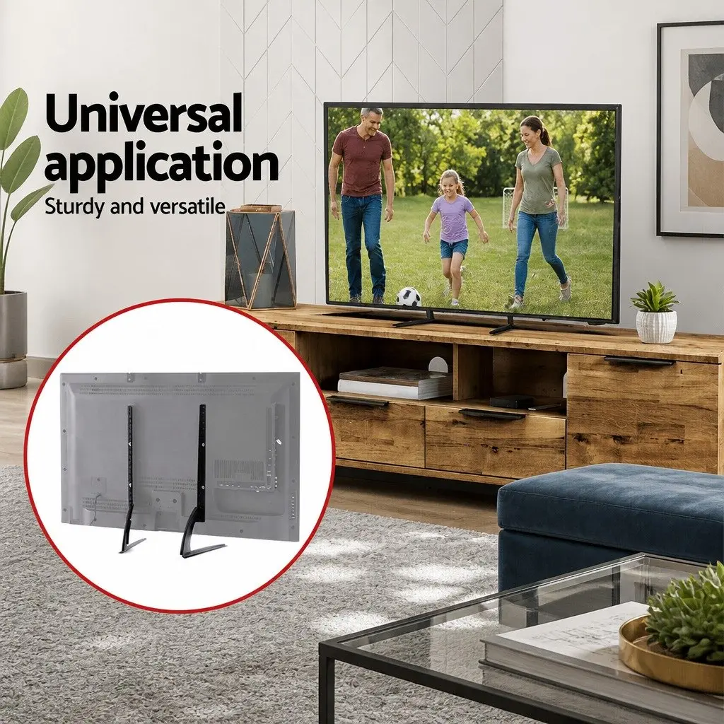 TV Stand Mount Bracket Living Room Universal 32"-65" Adjustable Height Black