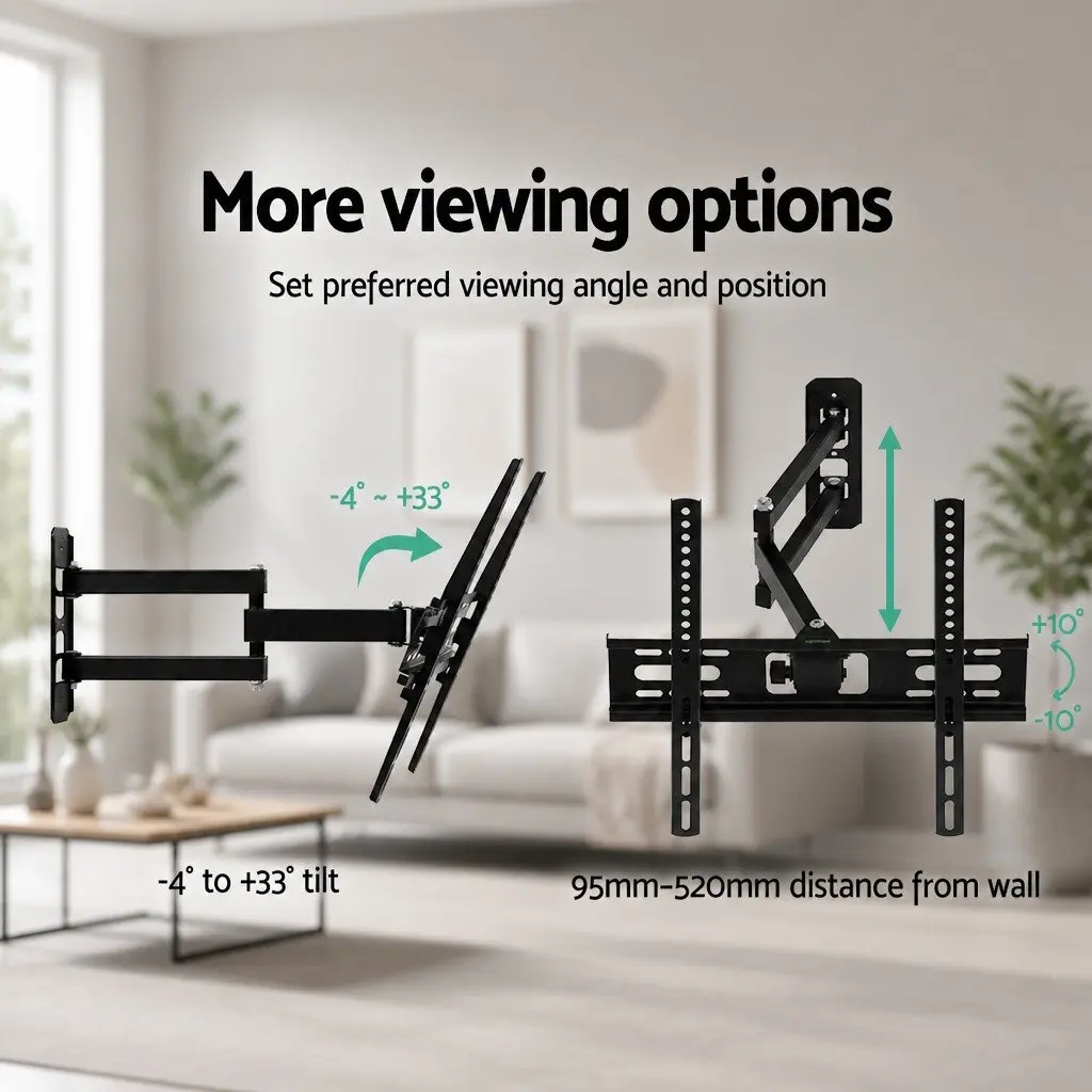 TV Wall Mount Bracket for LED LCD 23 to 55 Inch Full Motion Tilt Swivel Articulating Arm