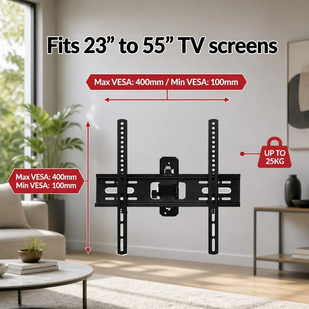 TV Wall Mount Bracket for LED LCD 23 to 55 Inch Full Motion Tilt Swivel Articulating Arm