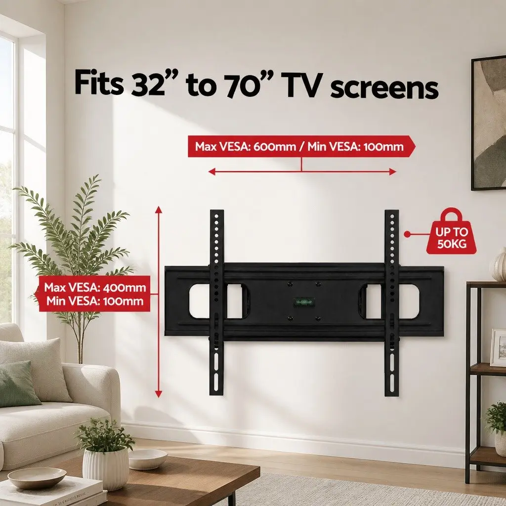 TV Wall Mount Bracket 32"-70" LED LCD Full Motion Tilt Swivel Adjustable Black