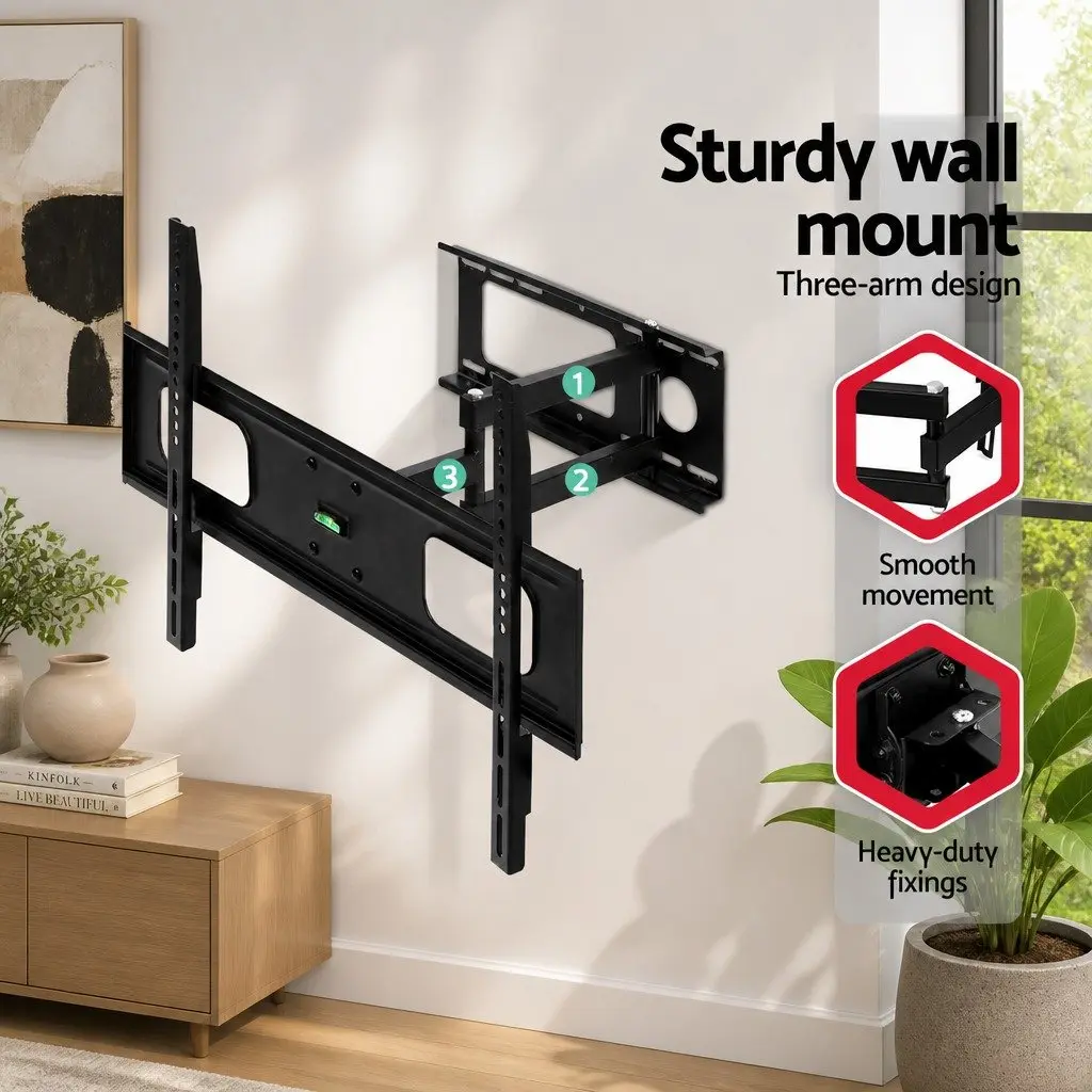 TV Wall Mount Bracket 32"-70" LED LCD Full Motion Tilt Swivel Adjustable Black