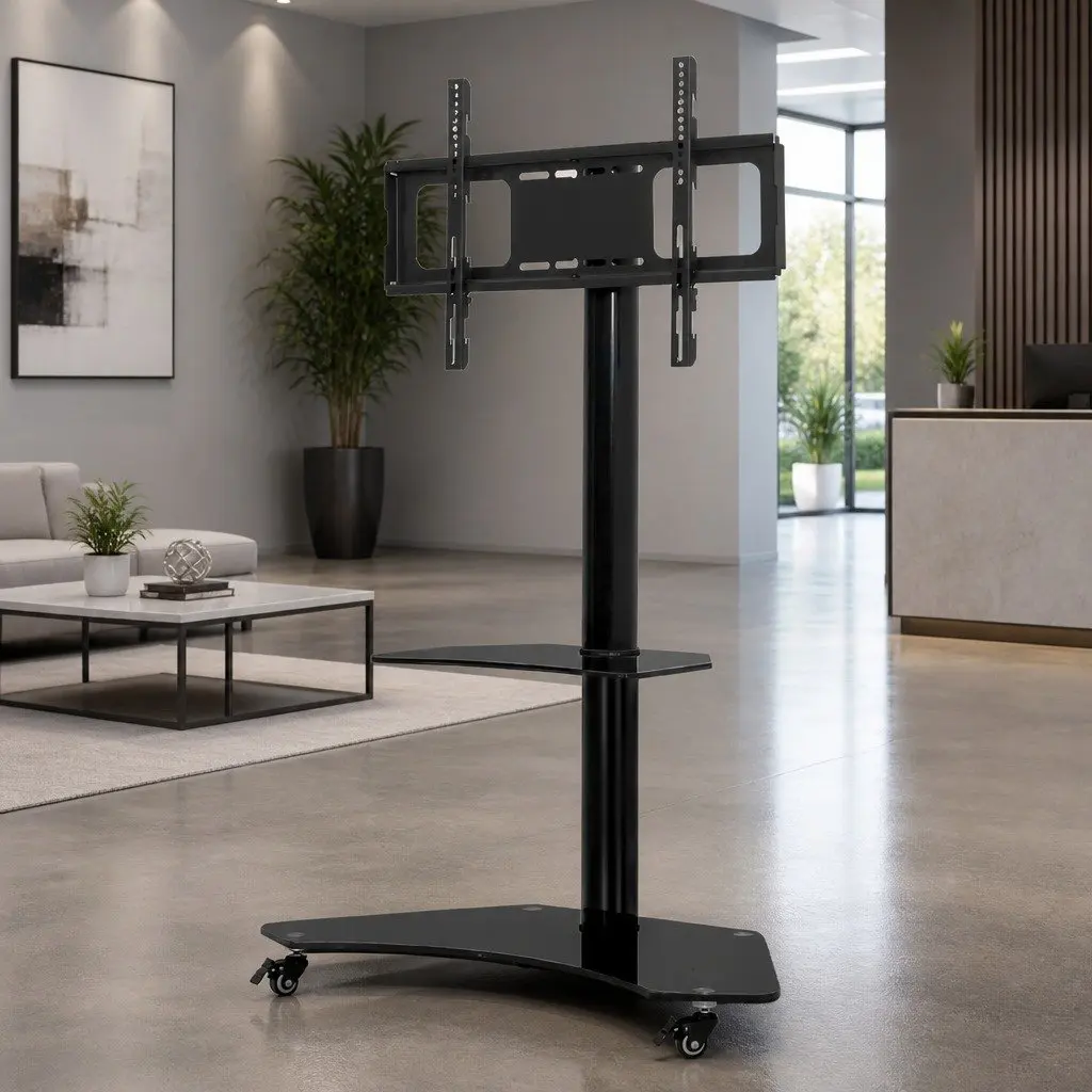 Mobile TV Stand Floor Mount Bracket Trolley Cart for 32"-70" Portable Adjustable