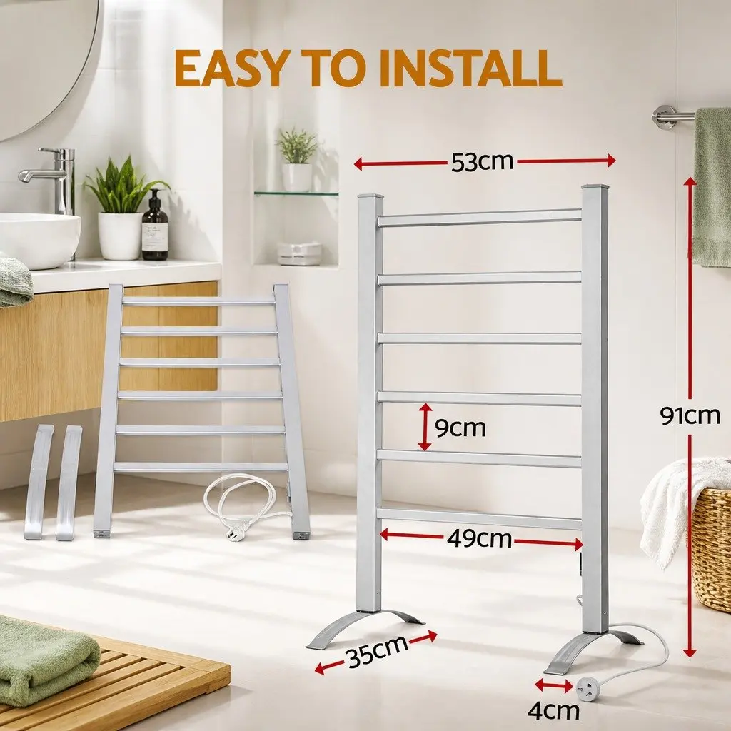 Electric Heated Towel Rail 6 Bars
