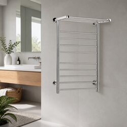 Electric Heated Towel Rail 14 Bars Wall Mounted Stainless Steel Clothes Dryer