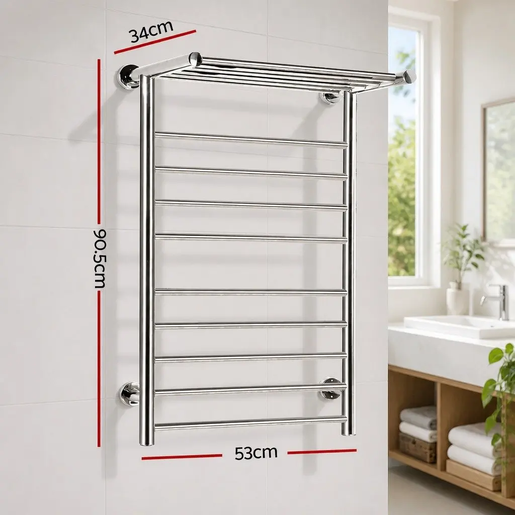 Wall-Mounted 14 Bars Electric Towel Rail
