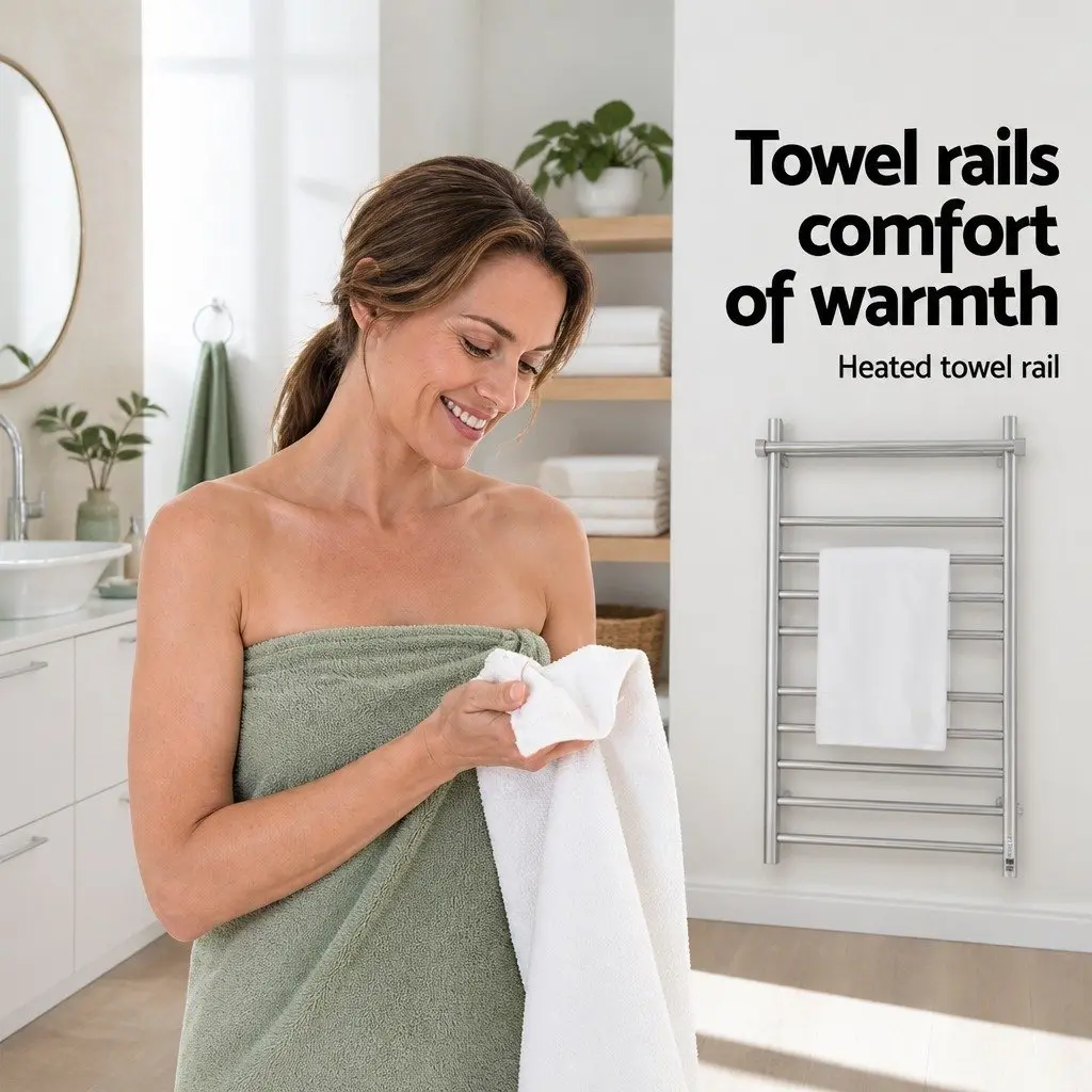 Wall-Mounted 14 Bars Electric Towel Rail