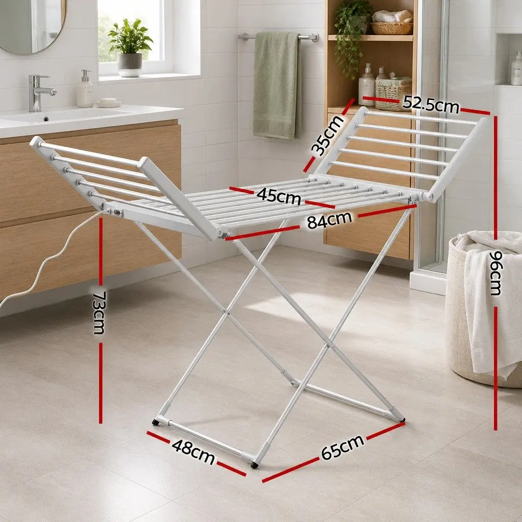 Electric Heated Towel Rail Rack Indoor Portable 18 Bars