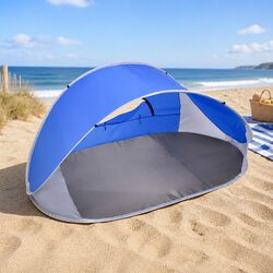 Pop Up Tent Camping Beach Outdoor 4 Person Instant Setup Carry Bag Blue