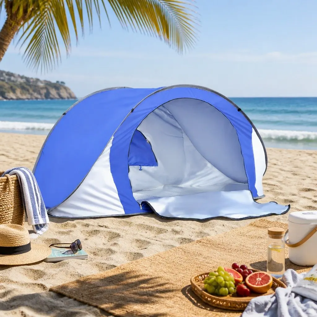 Pop Up Tent Beach Camping Instant Setup Family Outdoor Shelter Portable Carry